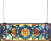 VEVOR Stained Glass Window Panel, 35.1" x 12.9" Tiffany Style Hanging Transom Window Panel with Chain, Large Horizontal Rectangle Stain Glass, Vintage Traditional Art Handcrafts for Kitchen Home Decor