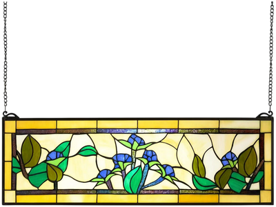 Vevor Stained Glass Window Panel Tiffany Style Hanging Transom 35.2