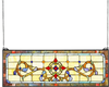 VEVOR Stained Glass Window Panel, 32" x 11" Tiffany Style Hanging Transom Window Panel with Chain, Large Horizontal Rectangle Stain Glass, Vintage Traditional Art Handcrafts for Kitchen Home Decor