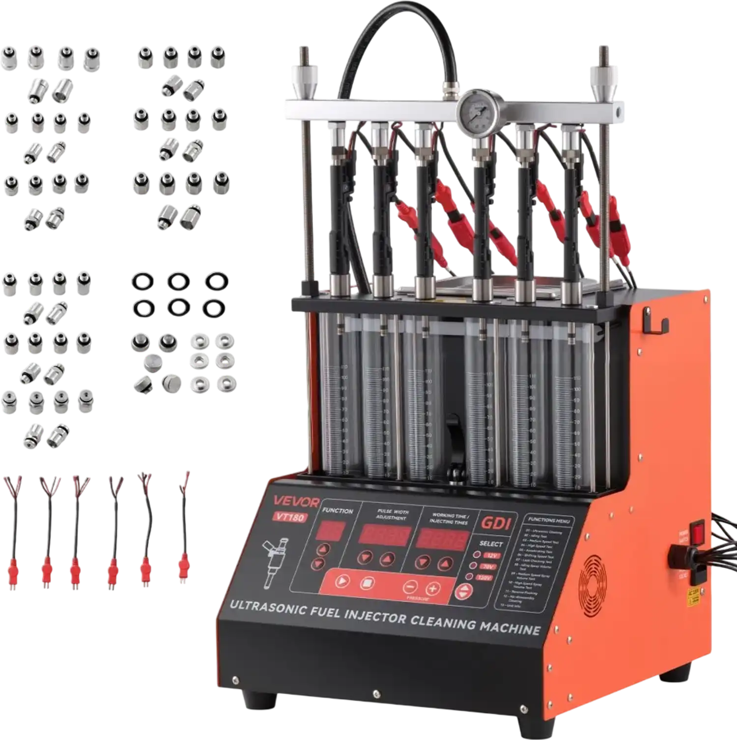 Vevor Fuel Injector Cleaner Tester 6-Cylinder 28kHz Ultrasonic Machine New