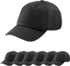 VEVOR Baseball Cap, Plain Baseball Hat with Breathable Pure Cotton Fabric, Adjustable Size, Blank 12 Pack Bulk Caps Ideal for Running, Workouts or Outdoor Activities, 12 Pcs, Black