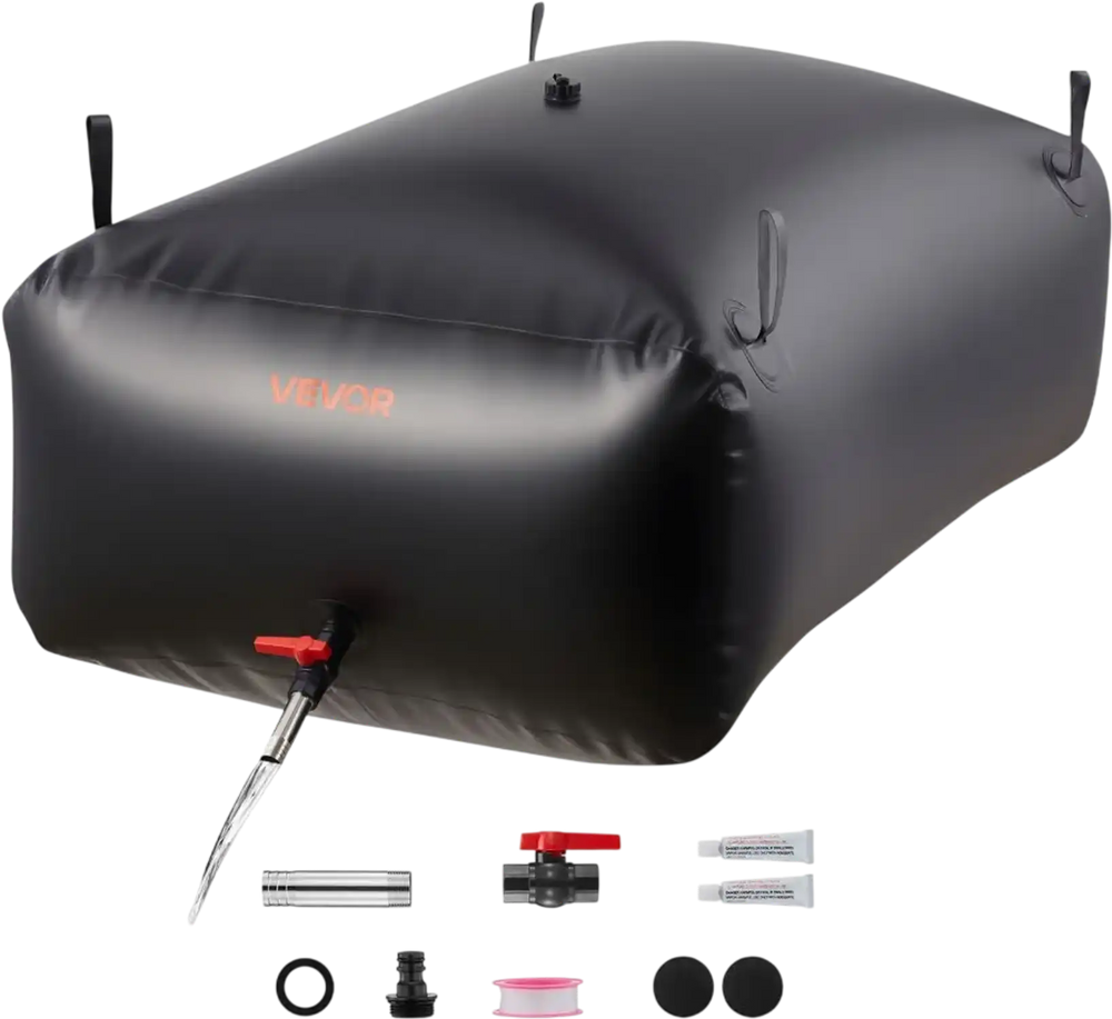 VEVOR Water Storage Bladder 142.7 Gallon Large Capacity Water Bag, Portable & Collapsible Soft Waters Container, Leakproof & Tear-Resistant PVC Emergency Waters Storage Tank for RV Truck & Outdoor Use