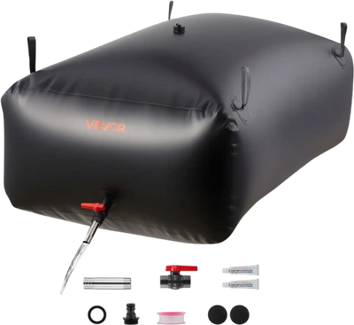 VEVOR Water Storage Bladder 142.7 Gallon Large Capacity Water Bag, Portable & Collapsible Soft Waters Container, Leakproof & Tear-Resistant PVC Emergency Waters Storage Tank for RV Truck & Outdoor Use