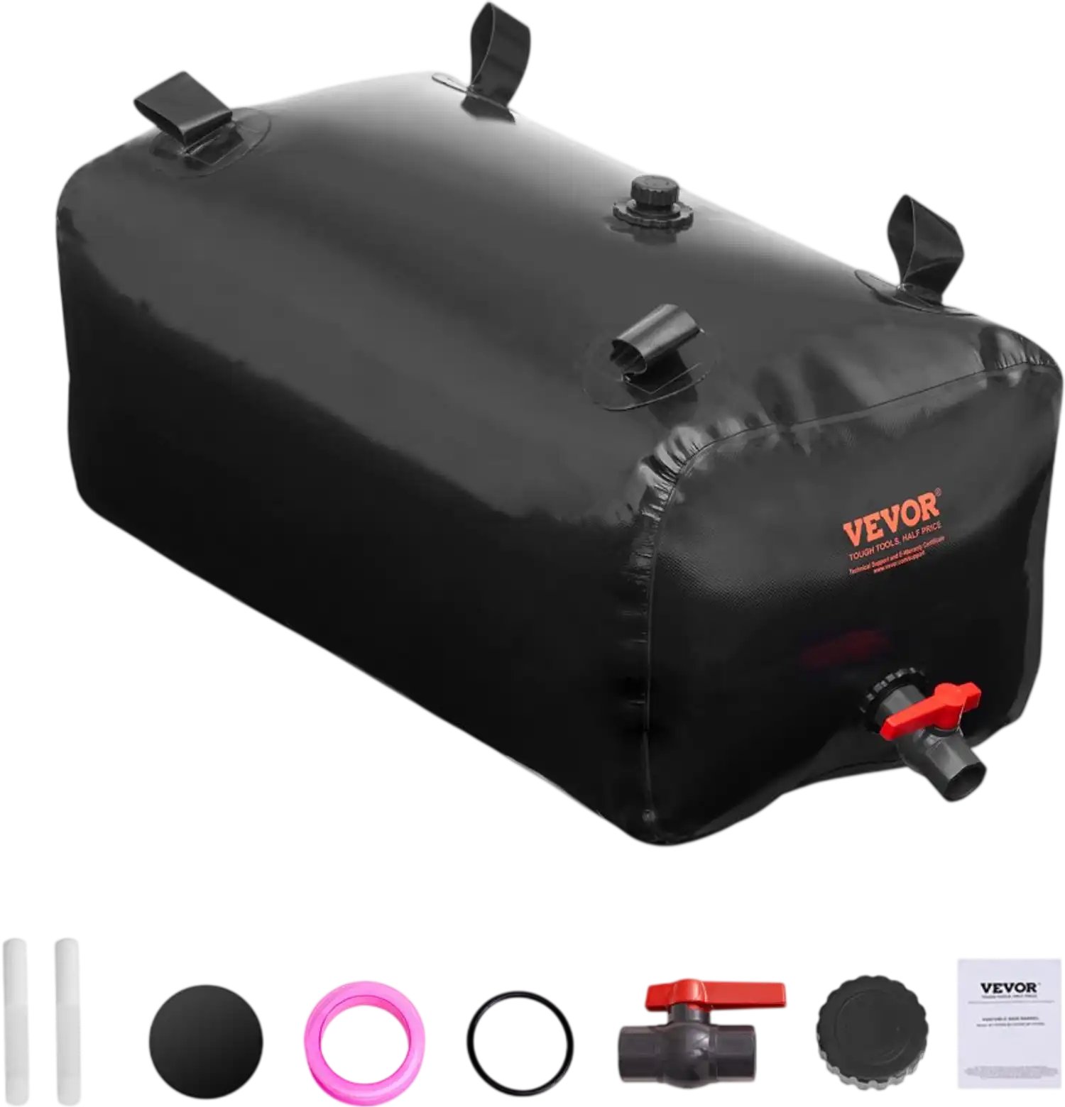 Vevor Water Storage Bladder Portable 29.85 Gal PVC Collapsible Water Tank Black New