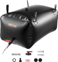 VEVOR Water Storage Bladder, 63.4 Gal Collapsible Water Storage Bag, Wear-Resistant 1000D PVC Soft Waters Bag, Leakproof Camping Tank Containers for Garden Irrigation RV Emergency Use, Black