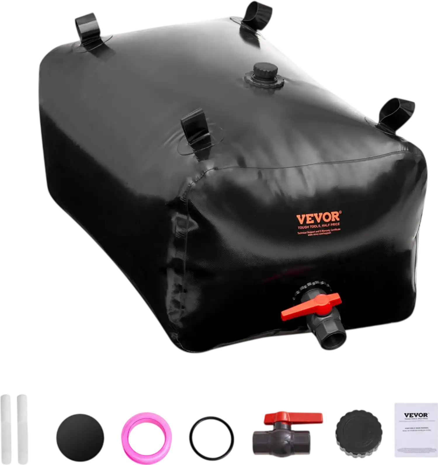 Vevor Water Storage Bladder 63.4 Gal Portable PVC Collapsible Water Tank Black New