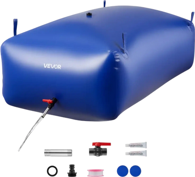 VEVOR Water Storage Bladder 264.2 Gallon Large Capacity Water Bag, Portable & Collapsible Soft Waters Container, Leakproof & Tear-Resistant PVC Emergency Waters Storage Tank for RV Truck & Outdoor Use