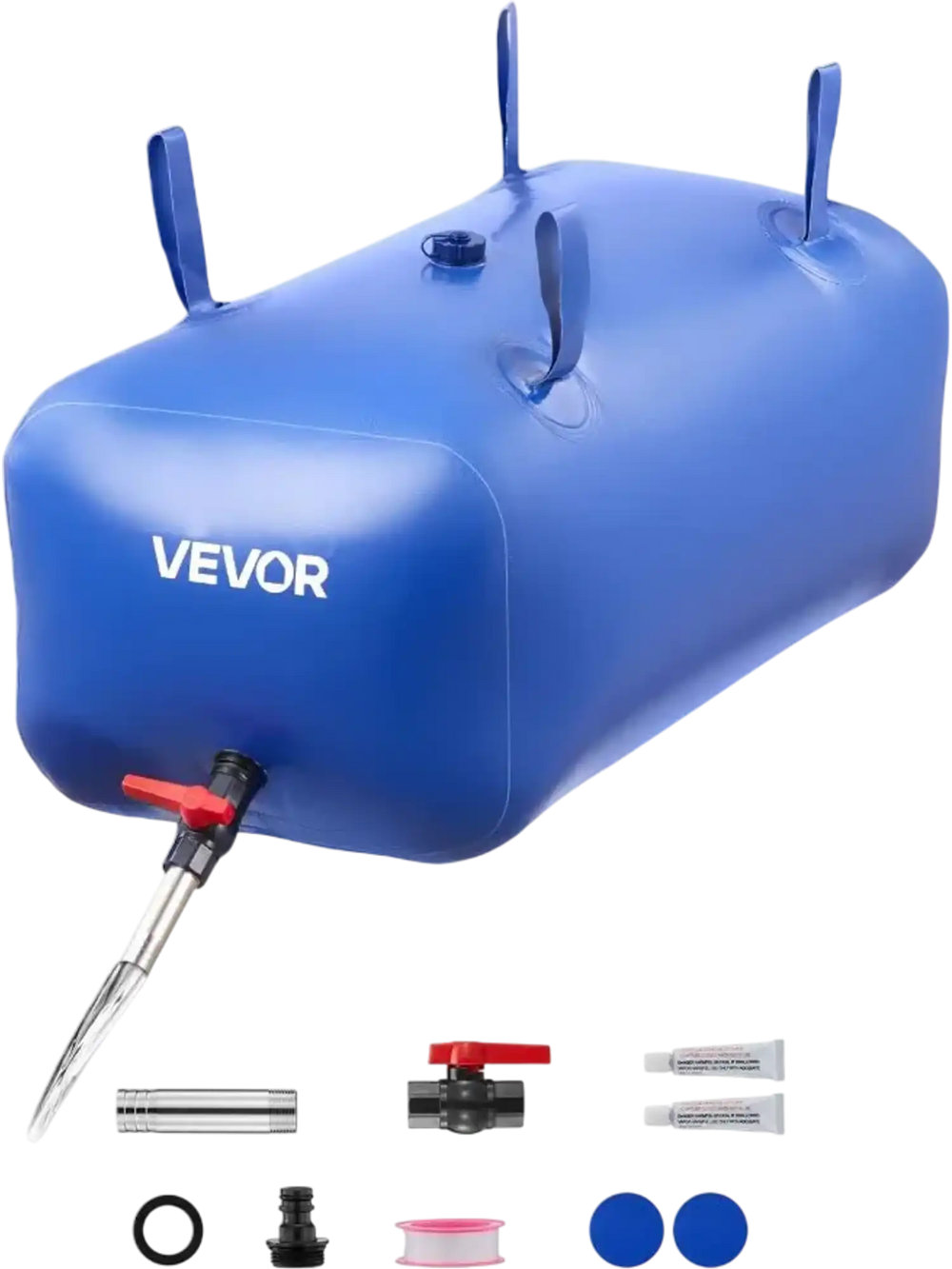 VEVOR Water Storage Bladder 30 Gallon Large Capacity Water Bag, Portable & Collapsible Soft Waters Container, Leakproof & Tear-Resistant PVC Emergency Waters Storage Tank for RV Truck & Outdoor Use