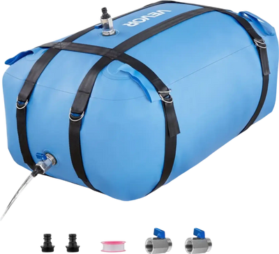 VEVOR Water Storage Bladder, 35 Gallon Large Capacity TPU Soft Water Bag, Portable & Collapsible Water Storage Containers, Leakproof & Wear-Resistant RV Waters Tank for Camping Irrigation Outdoor Use