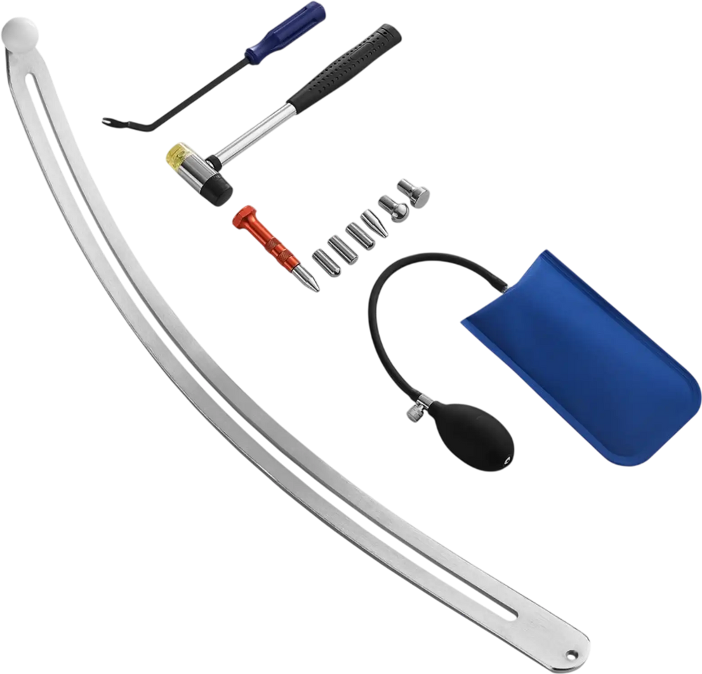 VEVOR Dent Puller Kit, Paintless Car Dent Removal Tool, Auto Fender Damage Repair Puller Lifter with Curved Rod, Crowbar, Rubber Hammer, Airbag, Detachable & Repair Pens, Replacement Heads Tools Kit