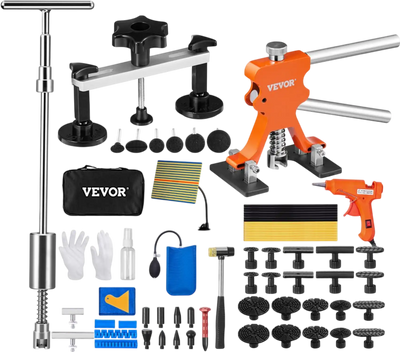 VEVOR 69 PCS Dent Repair Kit, Auto Car Body Paintless Dent Removal Tool Kit, Golden Lifter, Bridge Puller, Slide Hammer Tool Kit for Automobile Body, Washing Machine, Refrigerator