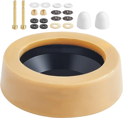 VEVOR Toilet Wax Ring Kit, 1.6-Inch Extra Thick Wax Ring for Toilet Bowls with Rust-Resistant Brass Bolts, Caps and Washers, Fits 3-Inch or 4-Inch Drain Pipes, Superior Sealing Performance