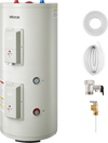 VEVOR 30 Gallon Electric Tank Water Heater, 5000W Point-of-Use Hot Water Heater with LED Display, Knob Control, Top Outlet, 240V with T&P Valve for Large Families, Small Commercial Spaces, Gray
