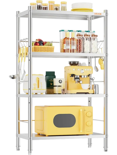 Vevor Shelving Stainless Steel 4-Tier Storage Rack 23.6