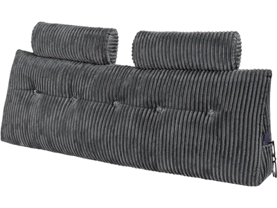 Vevor Headboard Pillow Queen Wedge Cushion with 2 Pockets & 2 Headrests New