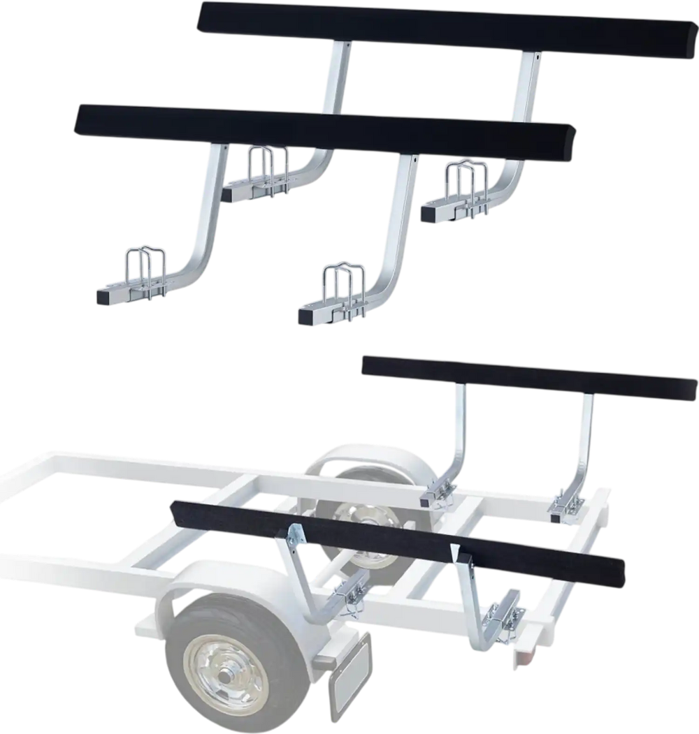 VEVOR Boat Trailer Guides, 16.7 in/18.7 in Height Adjustable Trailers Guide, 2PCS Thickened Steel Trailer Guide-Ons with Thick Support Pads, Fits L-Beam, Box or C-Channel Bunk-Style Pontoon Trailers