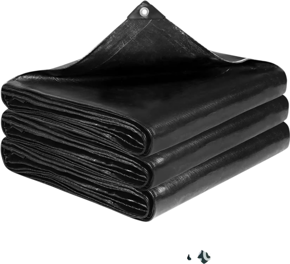 VEVOR 20 x 25 ft Pond Liner, 14 Mil Thickness, 3-Layer Reinforced PE Fish Koi Pond Liner for Outdoor Ponds, with Hemmed Edge and 4 Metal Buttonholes, for Water Garden, Waterfall, and Fountains, Black