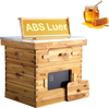 VEVOR Bee Hive 20 Frame Bee Hives Starter Kit, Beeswax Coated Fir Wood, 1 Deep + 1 Medium Bee Boxes Langstroth Beehive Kit, Transparent Acrylic Windows with Foundations for Beginners Pro Beekeepers