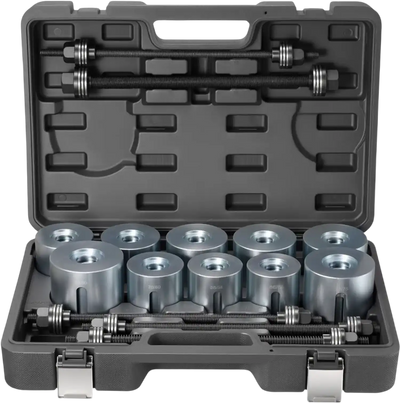 VEVOR Pull and Press Sleeve Kit, 27 PCS, Steel Bush Removal Insertion Sleeve Tools with Carrying Case, Compatible with LCV and HGV Engines, for Removing and Installing Bushings, Bearings, and Seals