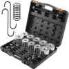 VEVOR 27 PCS Pull and Press Sleeve Kit, Steel Bush Bearing Removal and Installation Set, Bush Removal Insertion Sleeve Tools with Carrying Case, Multi-Vehicle Compatibility for LCV and HGV Engines