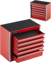 VEVOR Metal Tool Box, 8.6-inch, Portable Metal Tool Box with 5 Drawers, Small Tool Chest with EVA Liners and PP Feet Pads, Heavy-Duty Steel With Ball Bearing Opening and Powder Coated Finish, Red