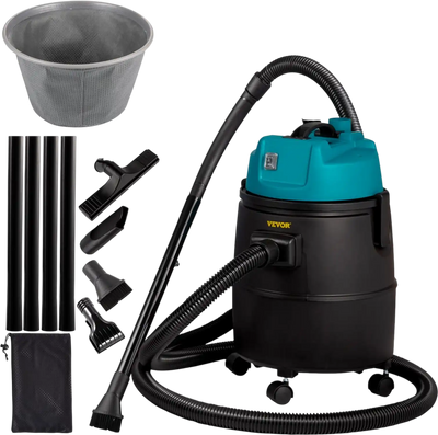 VEVOR Pond Vacuum Cleaner, 1400W Motor in Single Chamber Suction System, 120V Motor with 15 ft Electric Wire, 4 Extended Tubes, 4 Brush Heads, 1 Filter Bag for Multi-use Cleaning Above Ground
