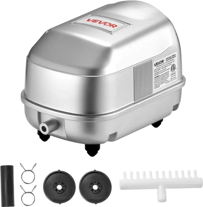 VEVOR Linear Air Pump, 792.52 GPH Air Flow, Septic Aerator Pump, Aeration System for 8 ft Deep Ponds, Fit for Septic Tanks, Aquariums, Waste Treatment, Seafood Restaurants, Fish Farms, Hydroponics