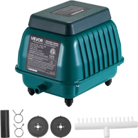 VEVOR Linear Air Pump, 1110 GPH Air Flow, Septic Aerator Pump, Aeration System for 10 ft Deep Ponds, Fit for Septic Tanks, Aquariums, Waste Treatment, Seafood Restaurants, Fish Farms, Hydroponics