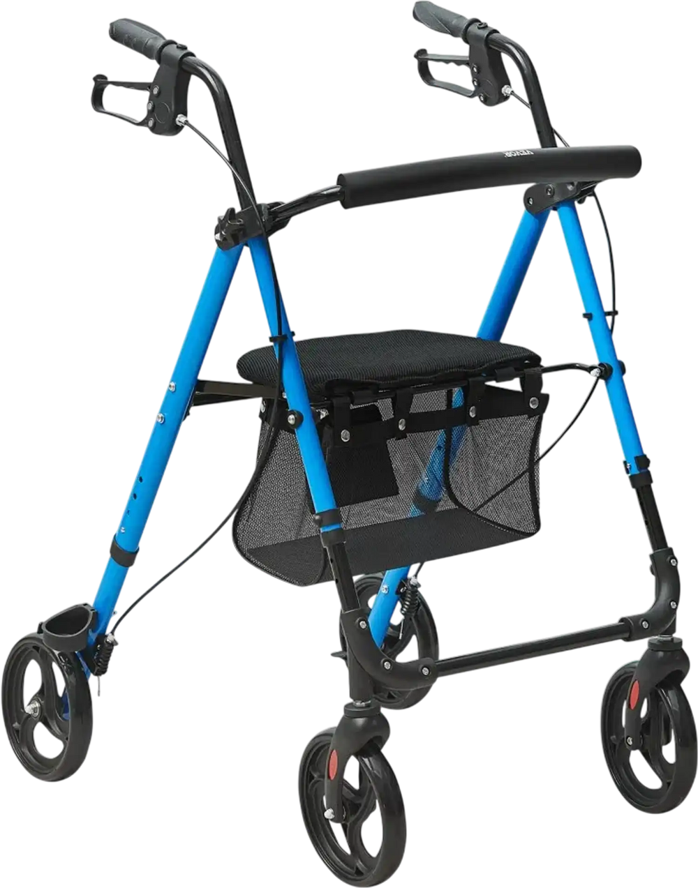 VEVOR Rollator Walker for Seniors and Adult, Lightweight Aluminum Foldable Rolling Walker with Adjustable Seat and Handle, Outdoor Mobility Rollator Walker with 8" All Terrain Wheels, 300LBS Capacity
