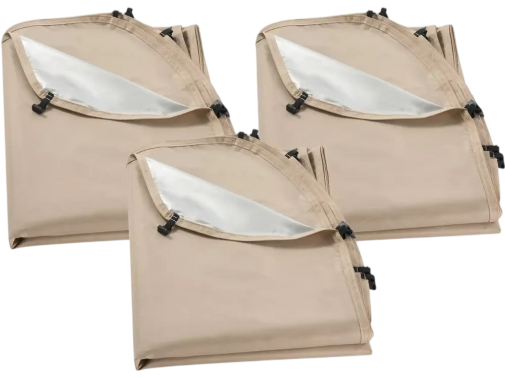 VEVOR Sun Shade Sail Canopy Covers, Fit for 10 x 9.2 ft Screen House Tent, Sun Protection, 5.51 x 4.23 ft 300D Oxford Silver-Coated Fabric, Pack of 3 (Not Include Tent), for Outdoor Activities, Beige