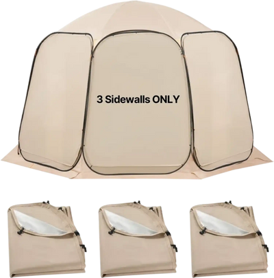 VEVOR Sun Shade Sail Canopy Covers, Fit for 12 x 11 ft Screen House Tent, Sun Protection, 5.51 x 4.59 ft 300D Oxford Silver-Coated Fabric, Pack of 3 (Not Include Tent), for Outdoor Activities, Beige