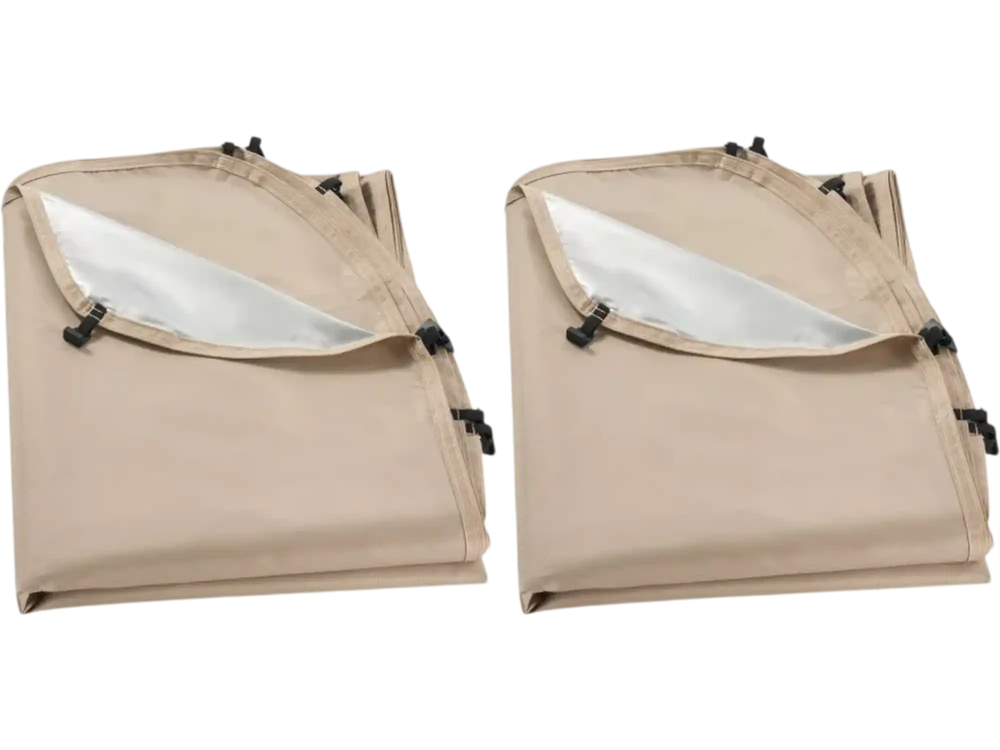 VEVOR Sun Shade Sail Canopy Covers, Fit for 6 x 6 ft Screen House Tent, Sun Protection, 5.51 x 5.71 ft 300D Oxford Silver-Coated Fabric, Pack of 2 (Not Include Tent), for Outdoor Activities, Beige