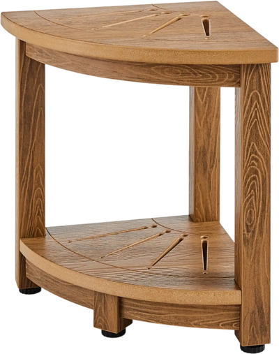 Vevor Corner Shower Bench Waterproof Faux Wood Grain 16.5