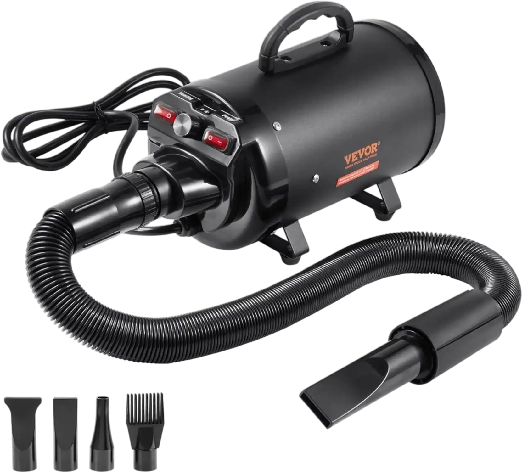 Vevor Dog Dryer Adjustable Speed and Temperature Pet Grooming Hair Dryer Black New