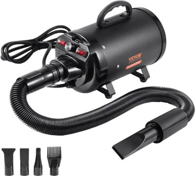 Vevor Dog Dryer Adjustable Speed and Temperature Pet Grooming Hair Dryer Black New