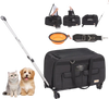 VEVOR Cat Carrier with Wheels, Rolling Pet Carrier with Telescopic Handle and Shoulder Strap, Dog Carrier with Wheels for Pets under 35 lbs, with 1 Folding Bowl, Black