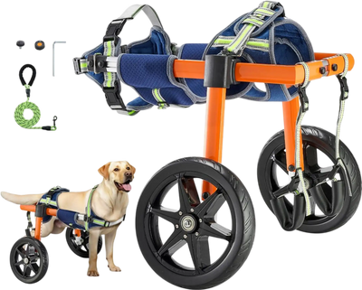 VEVOR Dog Wheelchair for Back Legs, Lightweight 2 Wheels Pet Wheelchair, Height, Width & Length Adjustable, Dog Cart with Shock-Absorbing Wheels, for Injured, Disabled Dogs 35-48 lbs, Medium