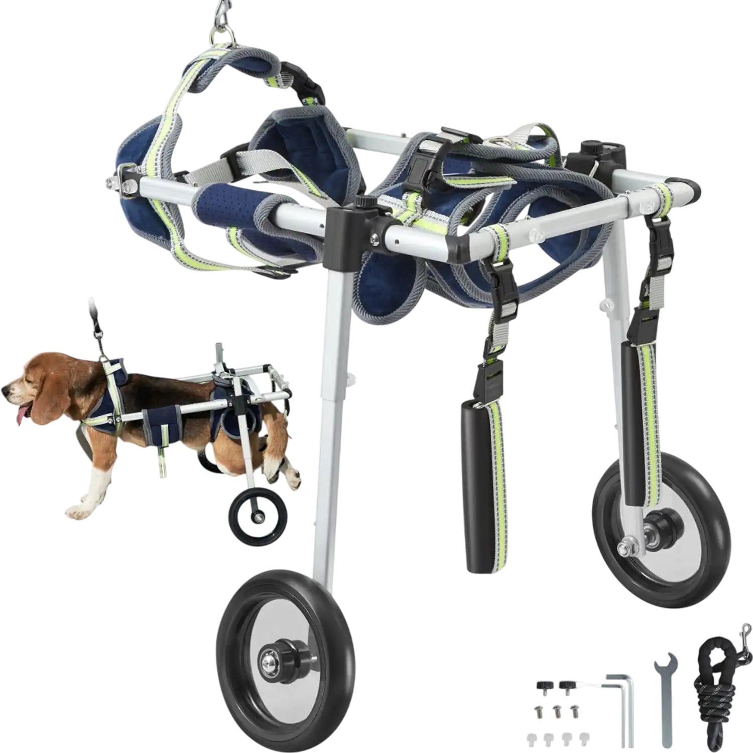 Vevor Pet Wheelchair 2-Wheel Adjustable Dog Cart for Back Legs XS New