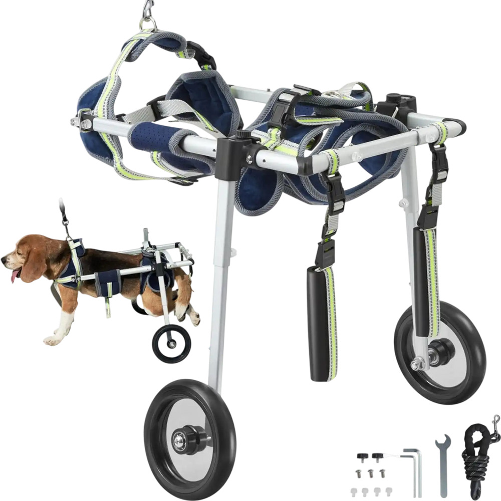 VEVOR 2 Wheels Dog Wheelchair for Back Legs, Pet Wheelchair Lightweight & Adjustable Assisting in Healing,  Dog Cart/Wheelchair for Injured, Disabled, Paralysis, Hind Limb Weak Pet(XS)