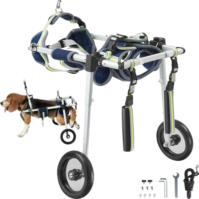 Vevor Pet Wheelchair 2-Wheel Adjustable Dog Cart for Back Legs XS New