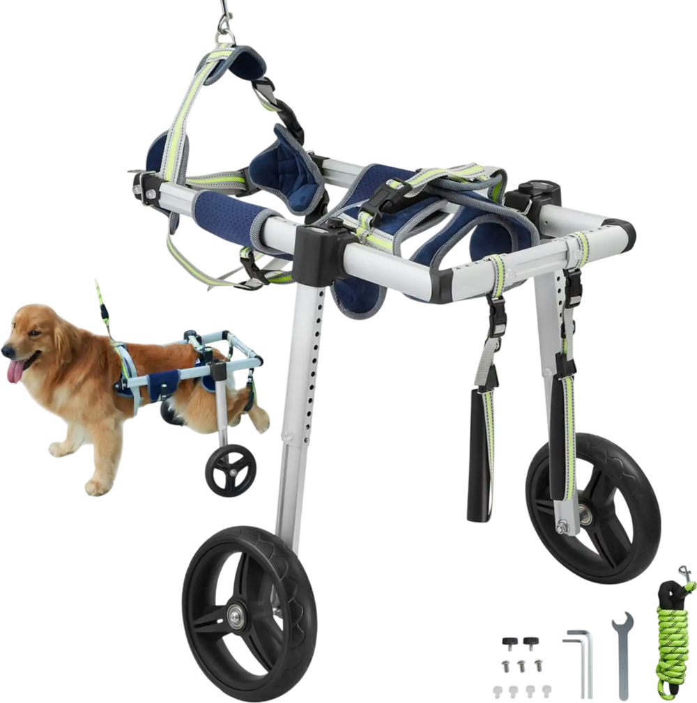 VEVOR 2 Wheels Dog Wheelchair for Back Legs, Pet Wheelchair Lightweight & Adjustable Assisting in Healing,  Dog Cart/Wheelchair for Injured, Disabled, Paralysis, Hind Limb Weak Pet(M)