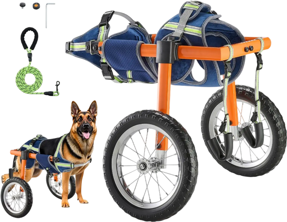 VEVOR Dog Wheelchair for Back Legs, Lightweight 2 Wheels Pet Wheelchair, Height, Width & Length Adjustable, Dog Cart with Shock-Absorbing Wheels, for Injured, Disabled Dogs 48-88 lbs, Large