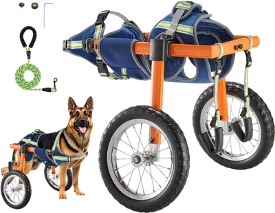 VEVOR Dog Wheelchair for Back Legs, Lightweight 2 Wheels Pet Wheelchair, Height, Width & Length Adjustable, Dog Cart with Shock-Absorbing Wheels, for Injured, Disabled Dogs 48-88 lbs, Large