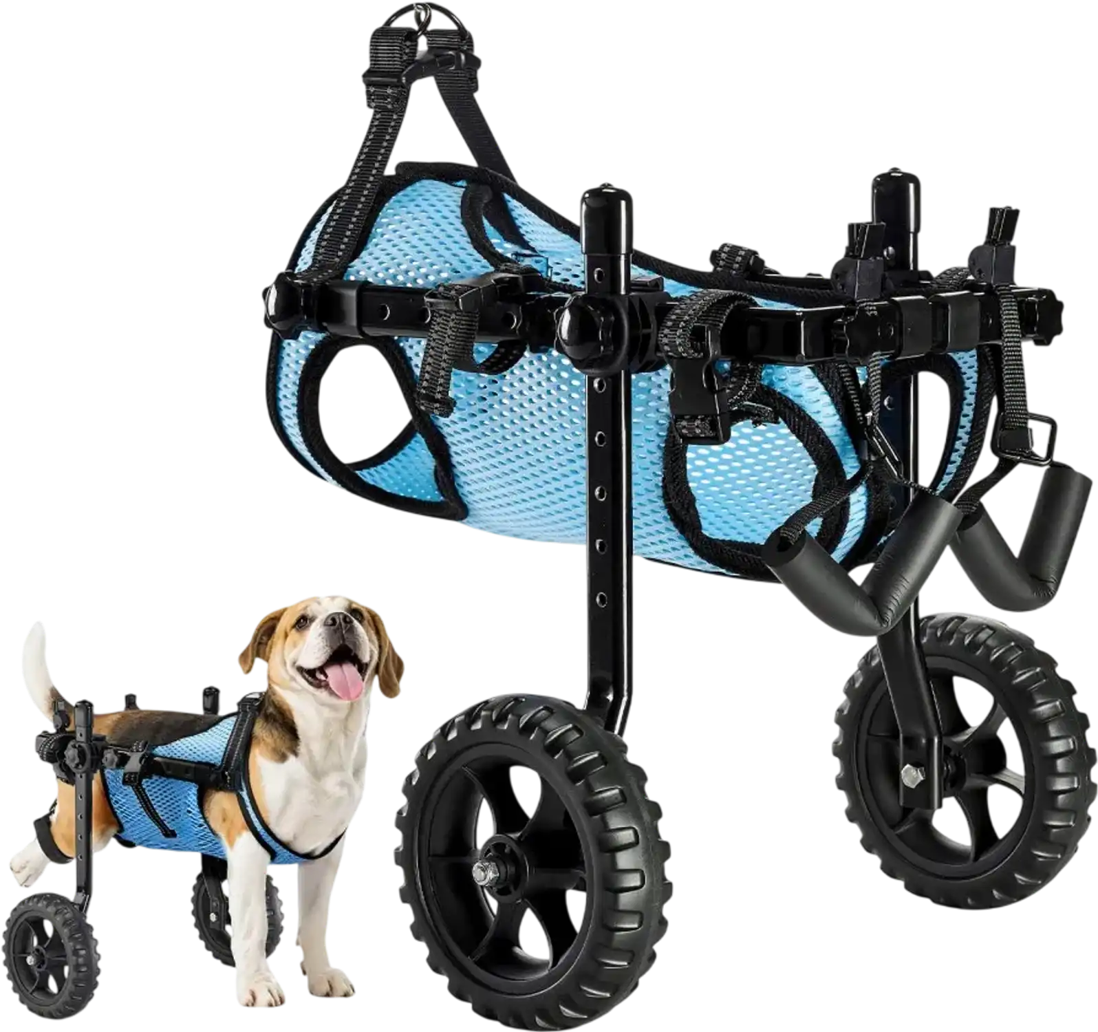Vevor Dog Wheelchair Adjustable 2-Wheel Mobility Support Cart for Back Legs Small New