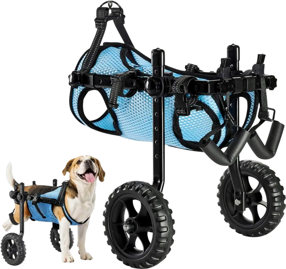 VEVOR Dog Wheelchair for Back Legs, Adjustable 2 Wheels Pet Wheelchair, Lightweight  Dog Cart with Shock-Absorbing Wheels, Mobility Support Wheel Chair for Disabled Injured Dogs up to 22lbs, Small