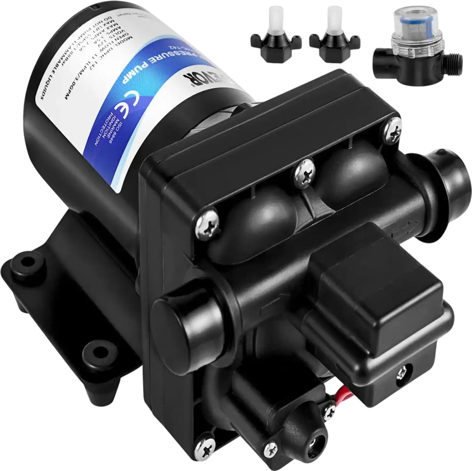Vevor Water Pump 12V Self-Priming 3 GPM RV Fresh Water Diaphragm Pump New