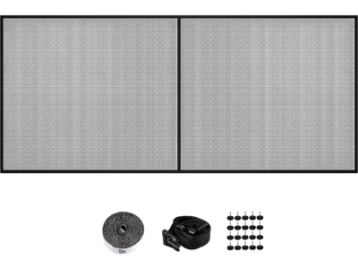 VEVOR Garage Door Screen, 16 x 7 ft for 2 Cars, 5.2 lbs Heavy-Duty Fiberglass Mesh for Quick Entry with Self Sealing Magnet and Weighted Bottom, Kids / Pets Friendly, Easy to Install and Retractable