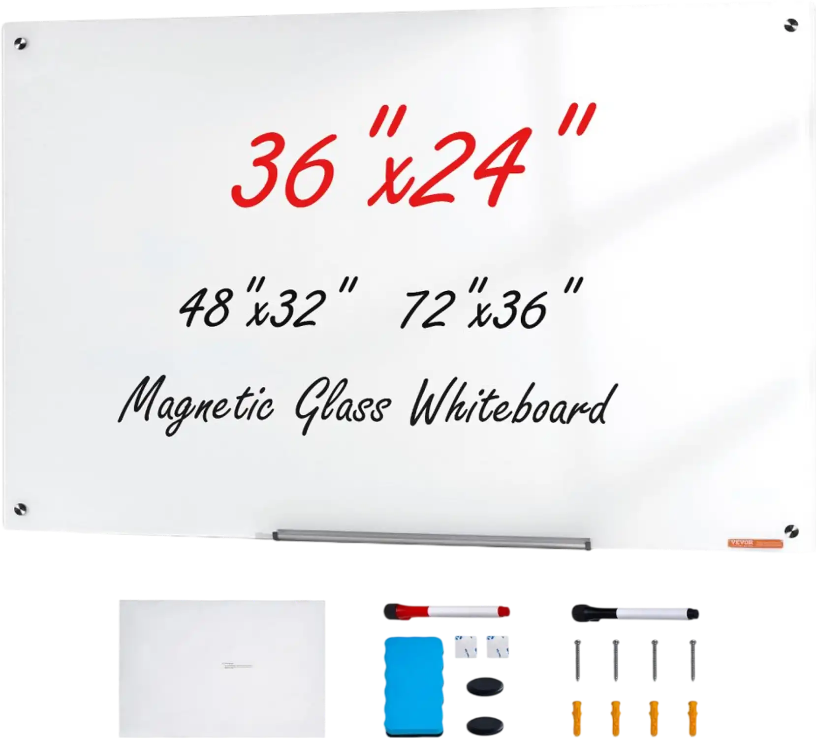Vevor Dry Erase Board Magnetic Glass Whiteboard 36