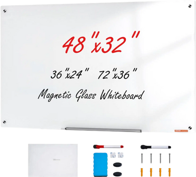Vevor Dry Erase Board Magnetic Glass Whiteboard 48