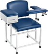 VEVOR Phlebotomy Chair 500LBS Blood Draw Medical Chair with Drawer, Comfortable Blood Drawing Chairs with Adjustable Armrests, Soft Padded Seat, Easy-to-Clean PVC Leather for Hospitals Clinics
